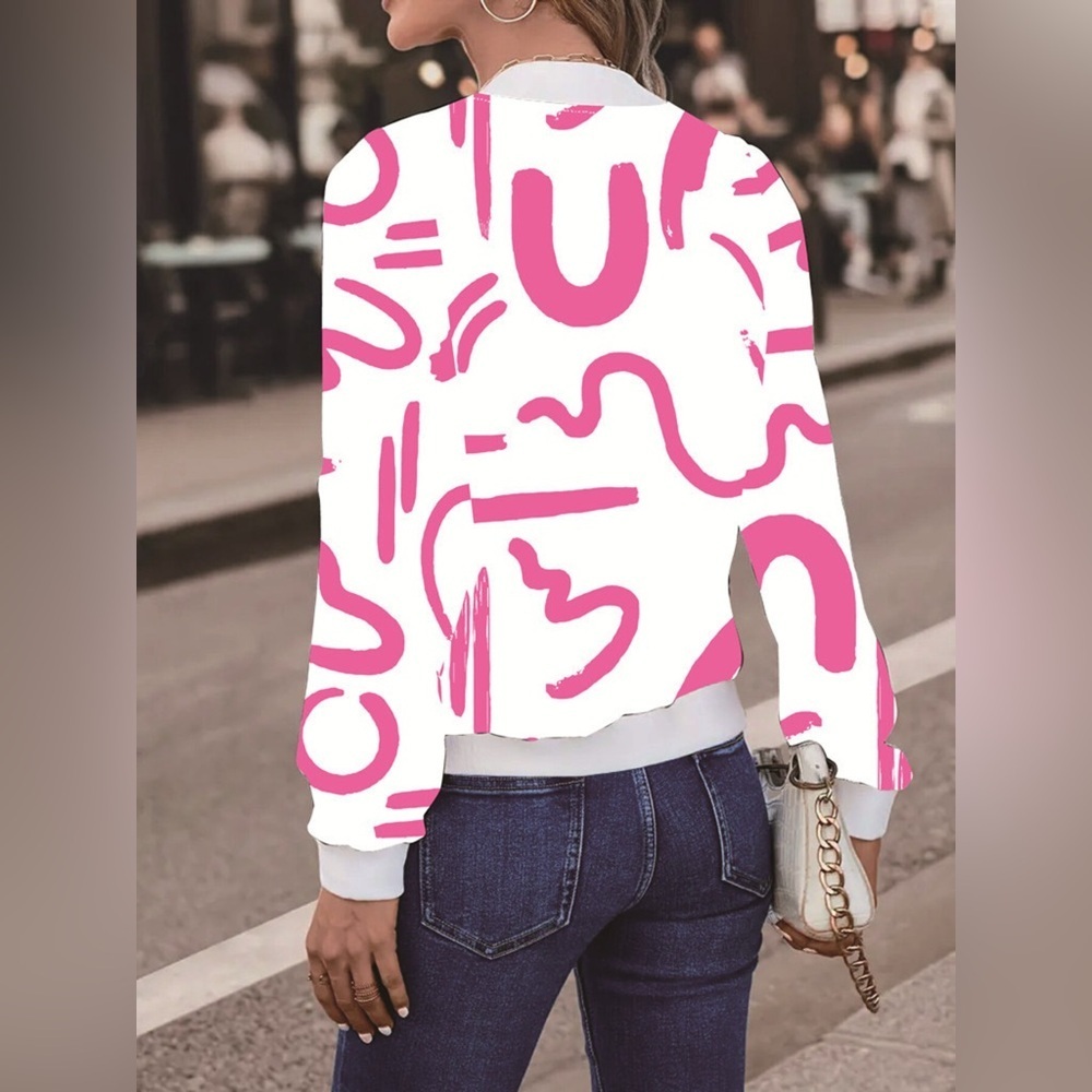 Number Print Zip Up Jacket - Picture 9 of 9